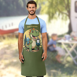 Tablier Dinosaure Drôle Camping Extérieur Chef Personnalis