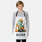 Tablier Dinosaure du travailleur mûre sur une excavatrice (Porté)