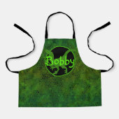 Tablier Dinosaure Vert Personnalisé Cacher Les Enfants Imp (Recto)