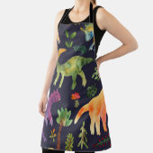 Tablier Dinosaures floraux : Aquarelle (Insitu)
