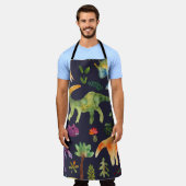 Tablier Dinosaures floraux : Aquarelle (Porté)