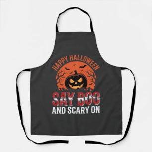 Tablier Disons Boo Citrouille de Halloween Design_1