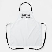 Tablier Distance sociale typographie moderne drôle blanc (Recto)