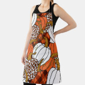 Tablier Divers citrouilles. Leopard, orange, blanc et buf (Insitu)