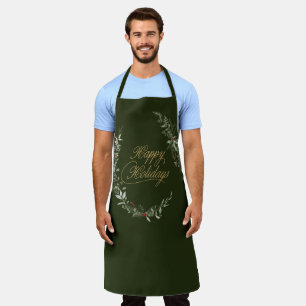 Tablier Divertissement de fêtes élégant vert et or