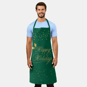Tablier Divertissement de fêtes joyeuses vert et or