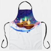 Tablier Diwali Diyas Blue Paint Lash (Recto)