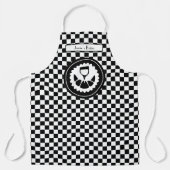 Tablier DIY Colors Black White Checkerboard Croissant Wine (Recto)