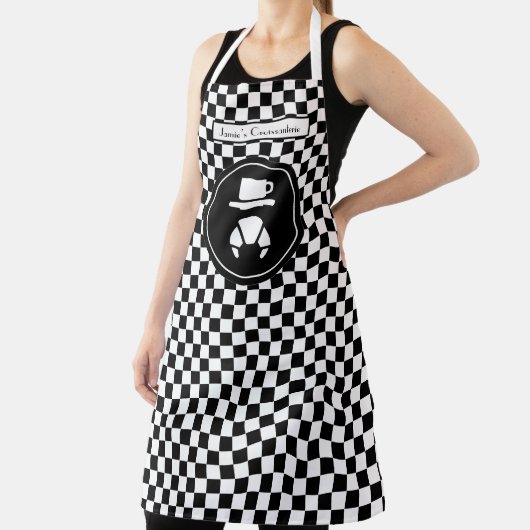 Tablier DIY Colors Black White Checkerboard, Croissants (Insitu)