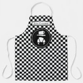 Tablier DIY Colors Black White Checkerboard, Croissants (Recto)