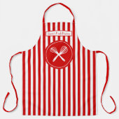 Tablier do-it-yourself Couleurs Bande Verticale Rouge Blan (Recto)