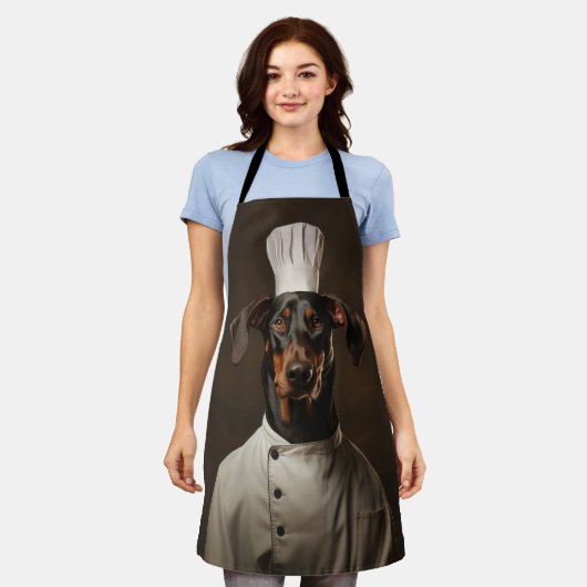Tablier Doberman Chien Chef (Porté)