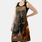 Tablier Doberman Chiot Automne Citrouille de plaisir (Insitu)