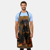 Tablier Doberman Chiot Automne Citrouille de plaisir (Porté)