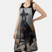 Tablier Doberman Citrouille Halloween effroi (Insitu)