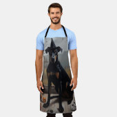 Tablier Doberman Citrouille Halloween effroi (Porté)