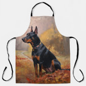 Tablier Doberman en automne Feuilles automne Inspire (Recto)