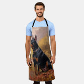 Tablier Doberman en automne Feuilles automne Inspire (Porté)