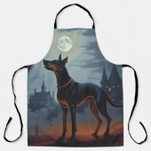 Tablier Doberman Halloween effraie (Recto)