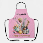 Tablier Dog Groomer Watercolor Personalized  (Recto)