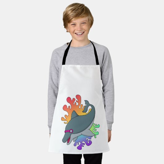 Tablier Dolphin at Swimming with Swimming goggles (Porté)