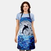 Tablier Dolphin Silhouette Océan et Lune (Porté)