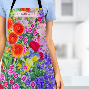 Tablier Don de nom floral - Fête des mères pour grand-mère
