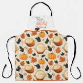 Tablier Donner Merci citrouille et les feuilles automne (Recto)