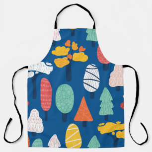 Tablier Doodle arbres sans soudure vintage enfants motif.