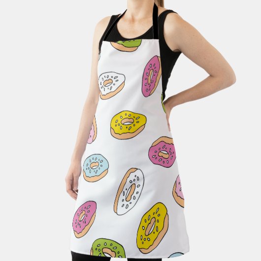 Tablier Doodle beiguts motif, design sans soudure. (Insitu)