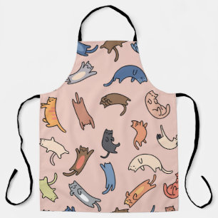 Tablier Doodle Cats Vintage Illustration transparente