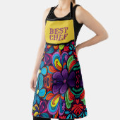 TABLIER DOODLE COLORÉ ART DES FLEURS "MEILLEUR CHEF" (Insitu)