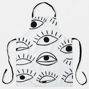 Tablier Doodle eye, motif créatif sans couture.