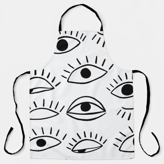 Tablier Doodle eye, motif créatif sans couture. (Recto)