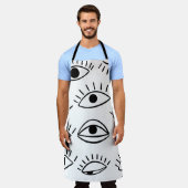 Tablier Doodle eye, motif créatif sans couture. (Porté)