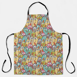 Tablier Doodle mignon poulets de dessin