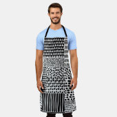Tablier Doodle noir blanc : Ethnic Seamless (Porté)