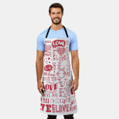 Tablier Doodles d'amour dessinés à la main (Porté)
