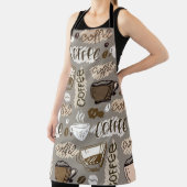 Tablier Doodles de café : Motif à main (Insitu)