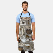 Tablier Doodles de café : Motif à main (Porté)