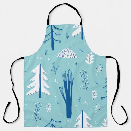Tablier Doodles de forêt : Motif créatif sans couture (Recto)