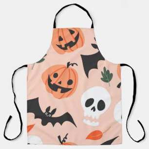 Tablier Doodles d'Halloween, citrouilles, chauves-souris m