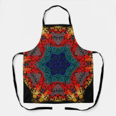 Tablier Dot Mandala Fleur Jaune Bleu et Rouge (Recto)