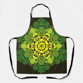 Tablier Dot Mandala Fleur Jaune et Vert (Recto)