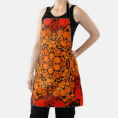 Tablier Dot Mandala Fleur Orange et Noir (Insitu)