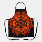 Tablier Dot Mandala Fleur Orange et Noir (Recto)
