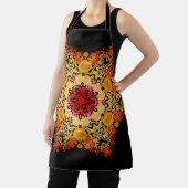 Tablier Dot Mandala Fleur orange jaune et rouge (Insitu)