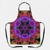 Tablier Dot Mandala Fleur violet orange et jaune (Recto)