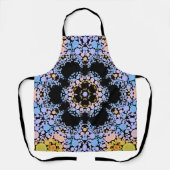 Tablier Dot Mandala Flower bleu et jaune (Recto)