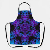 Tablier Dot Mandala Flower bleu et violet (Recto)